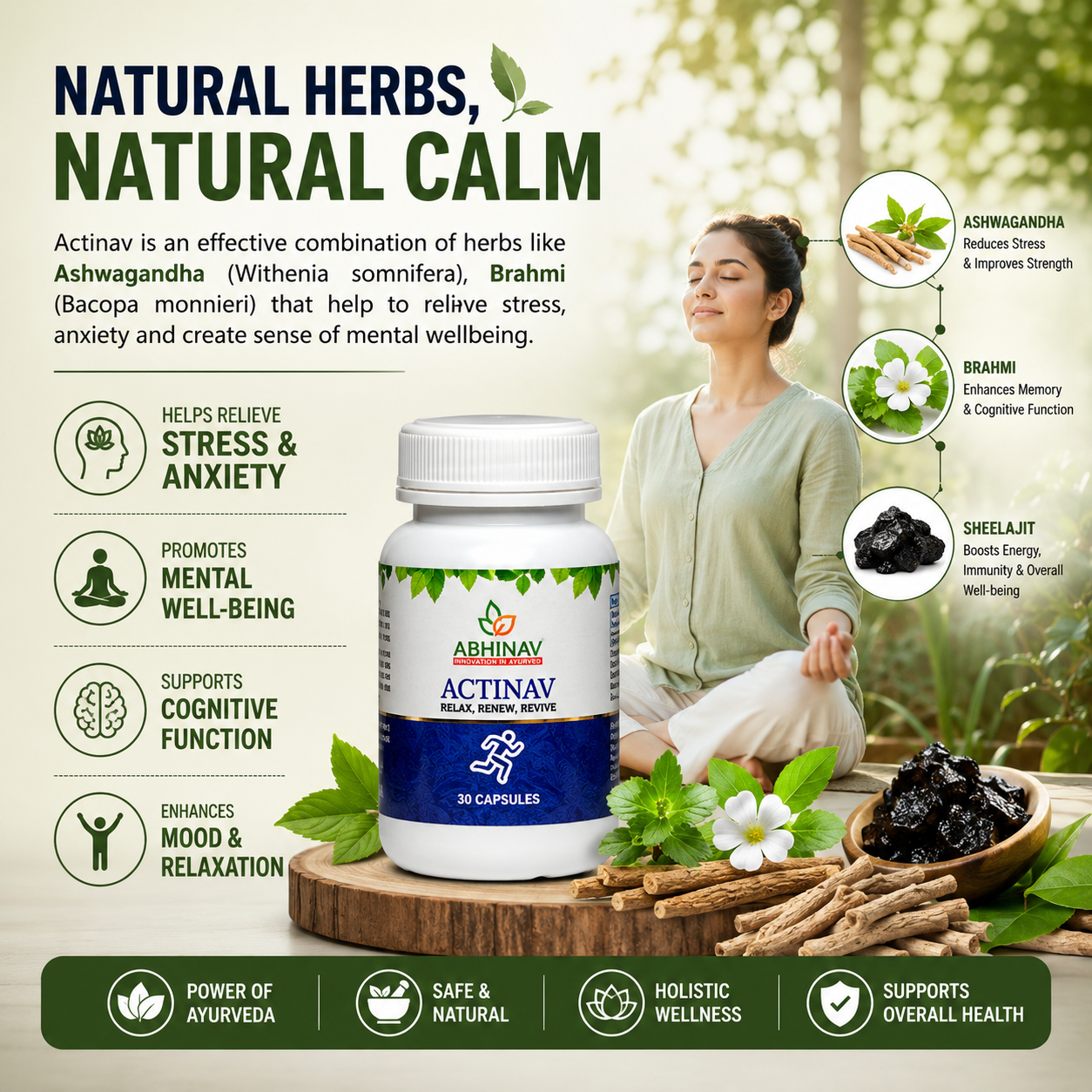 Actinav - ANTI-OXIDANT – REJUVENATIVE – STRESS RELIEVER -  60 Tabs