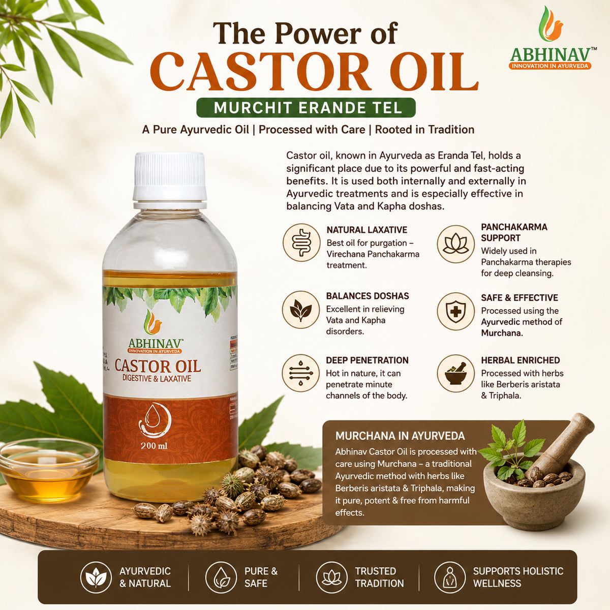 Castor oil - DIGESTIVE & LAXATIVE - 200ml