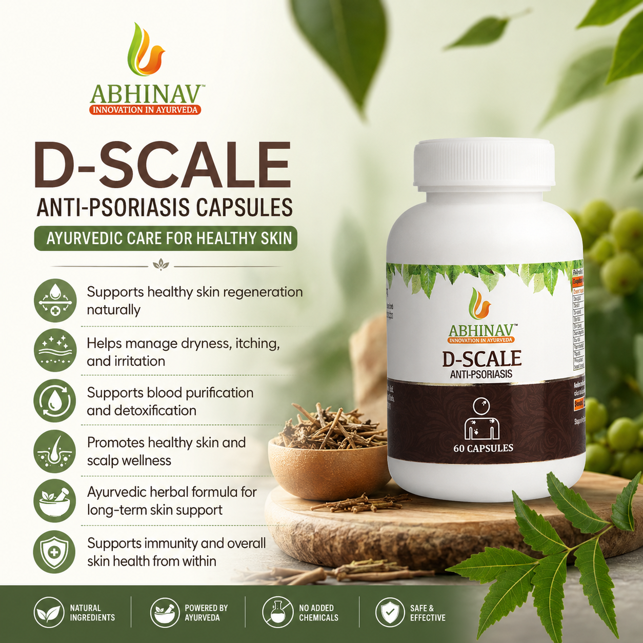 D-Scale – Psoriasis Capsules | Bottle of 60 Cap