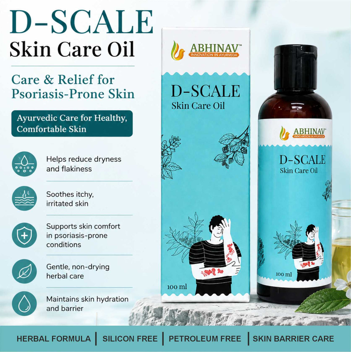 D-Scale | Psoriasis skin Care Oil  – Bottle of 100gm